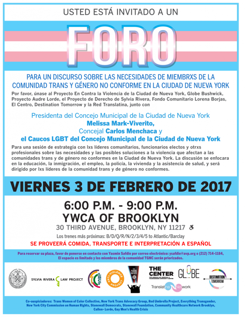 Brooklyn TGNC Forum Flyer-Spanish