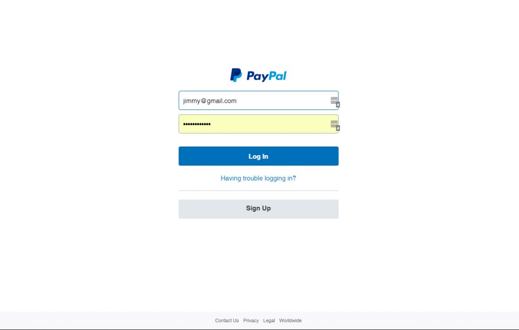 paypal login