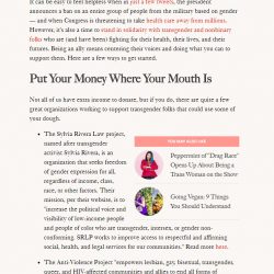 Allure Recommends Supporting SRLP as a Way to Support Trans and Non-binary People supportsrlp